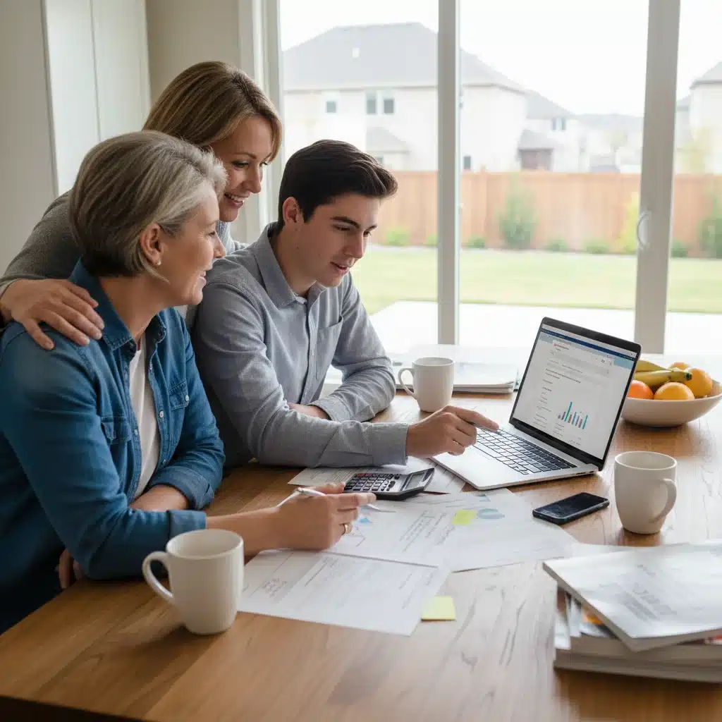 Family discussing college financial aid options at home