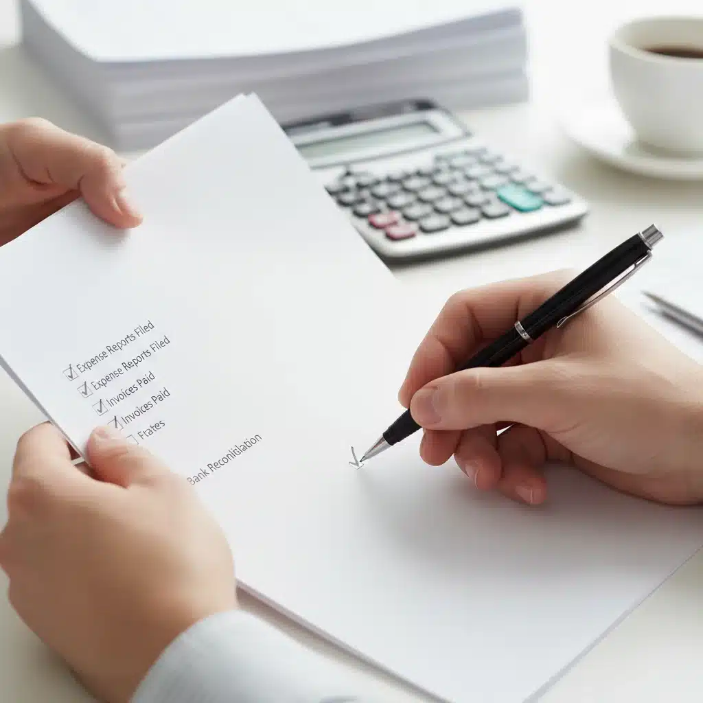Hands checking off items on a PSLF eligibility checklist, verifying financial documents.