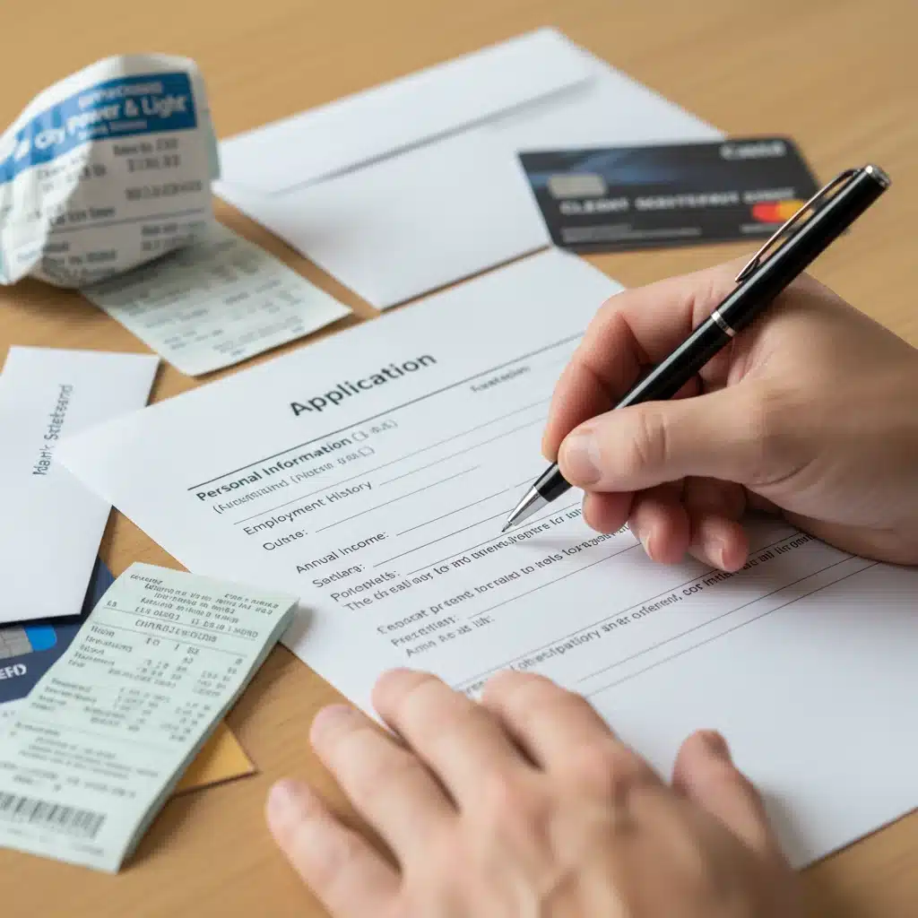 Hands completing SNAP application form with supporting financial documents